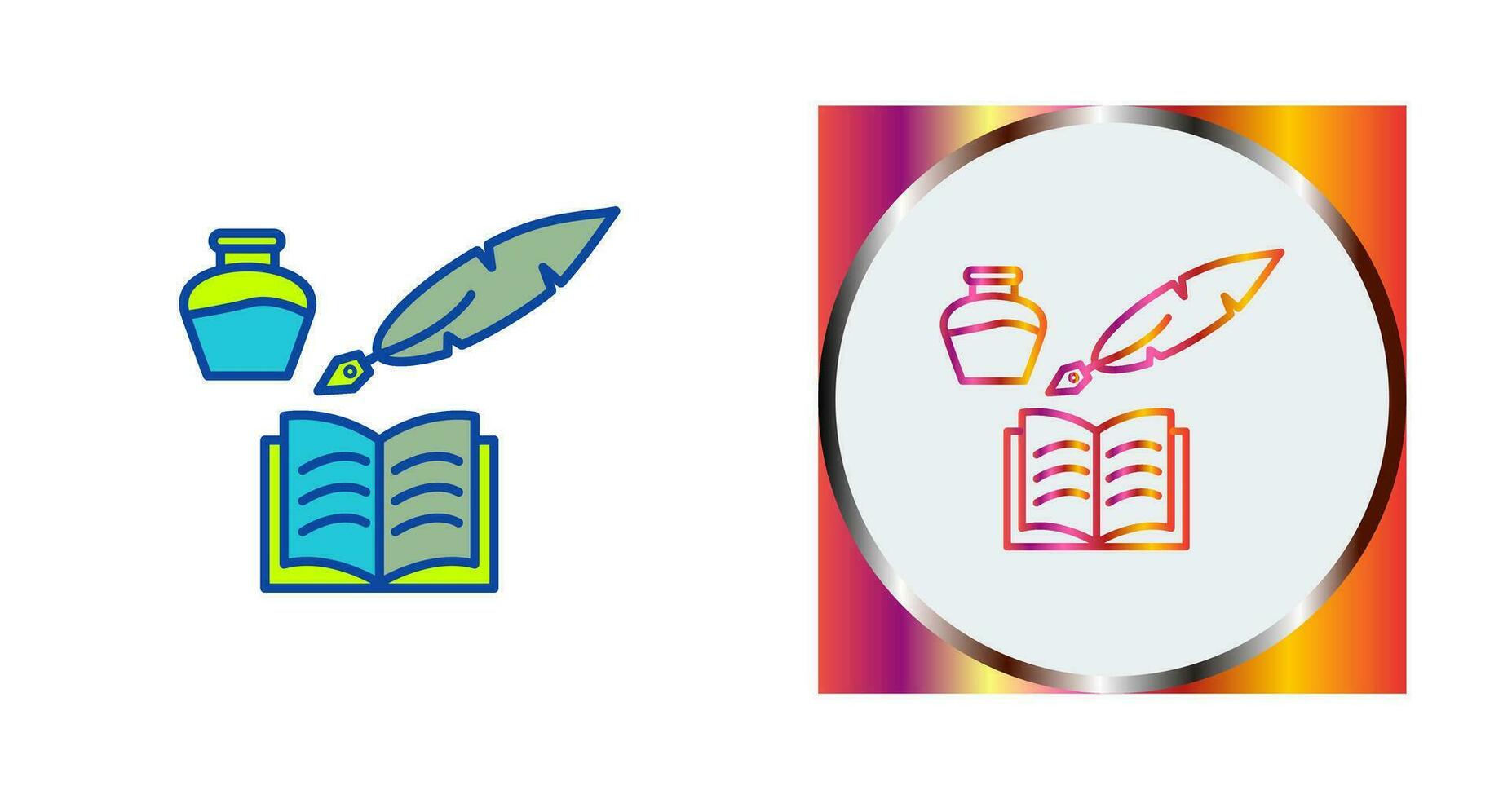 Unique Quill and Book Vector Icon