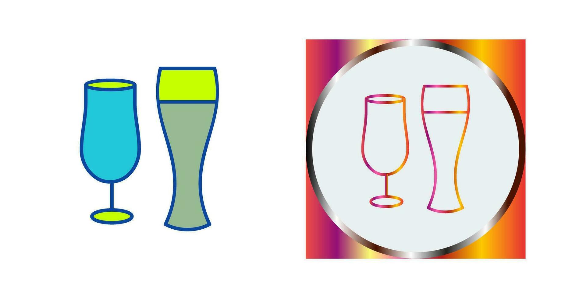 Unique Beer Glasses Vector Icon