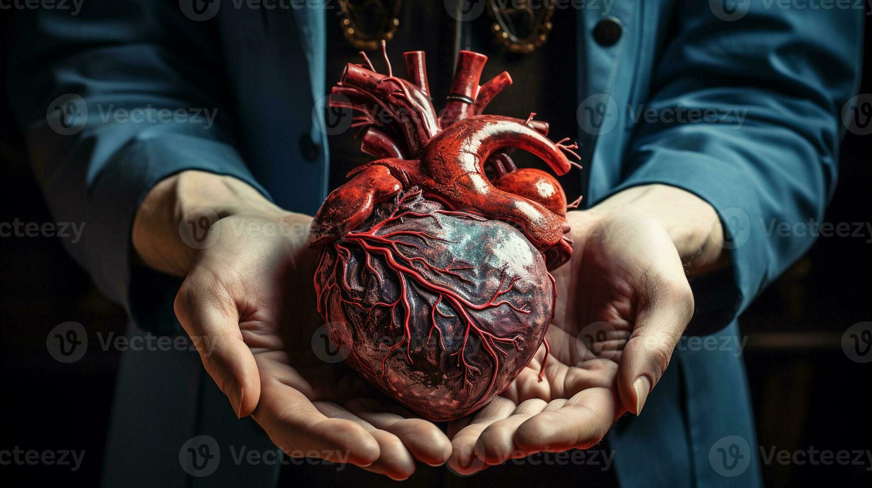 innovador medicina concepto. corazón símbolo generativo ai foto