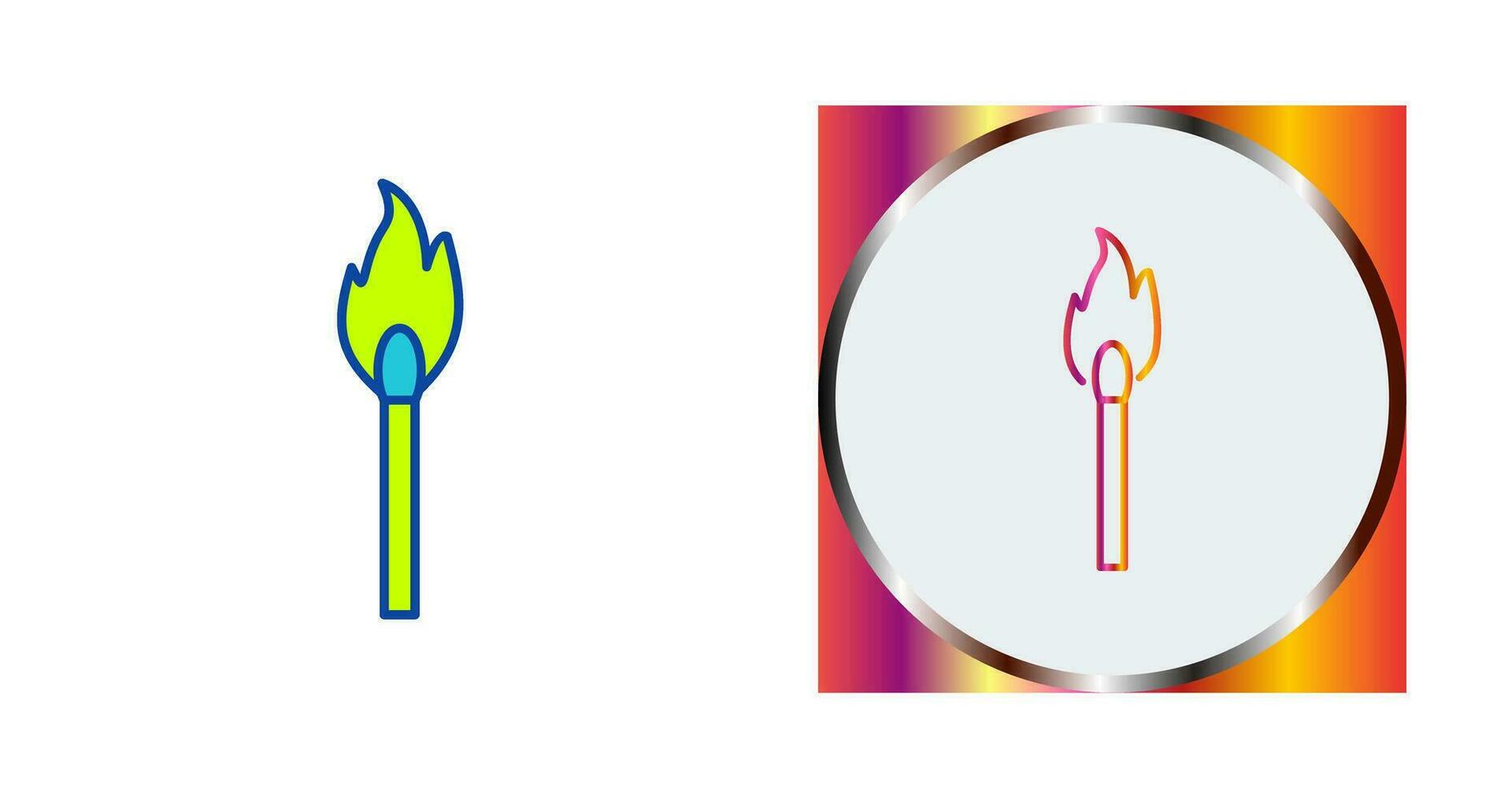 Unique Lit Matchstick Vector Icon