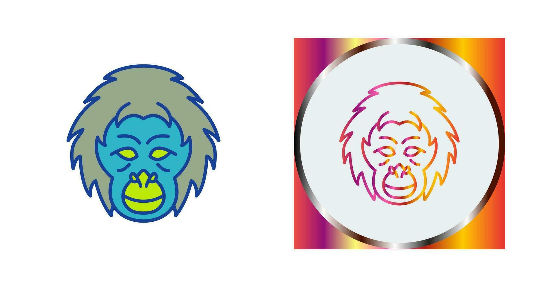 icono de vector de orangután