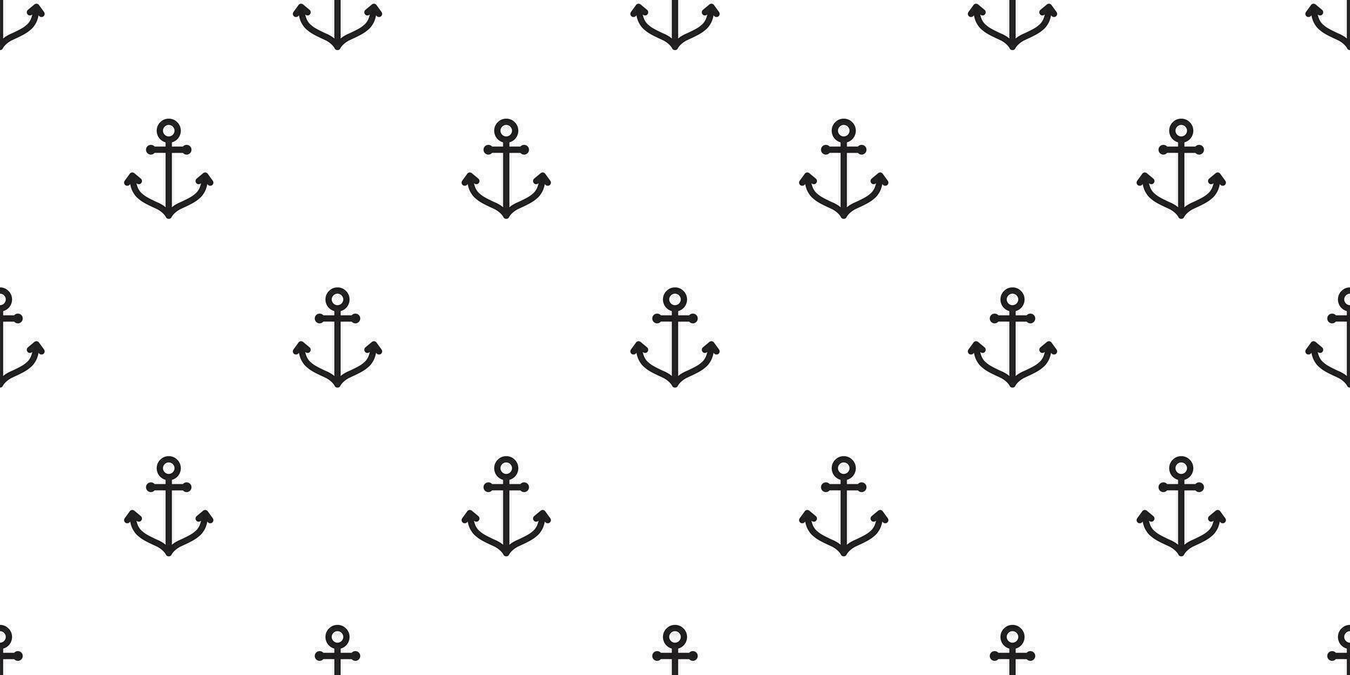 Anchor seamless pattern vector boat pirate helm maritime Nautical sea ocean repeat wallpaper scarf isolated tile background line design