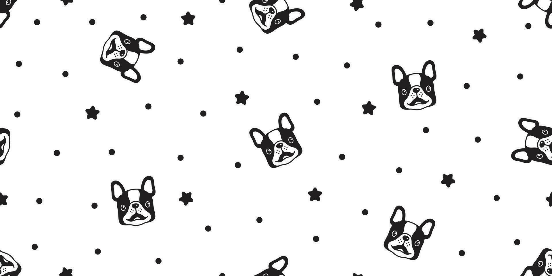 dog seamless pattern vector french bulldog polka dot star cartoon scarf isolated repeat background tile wallpaper illustration design