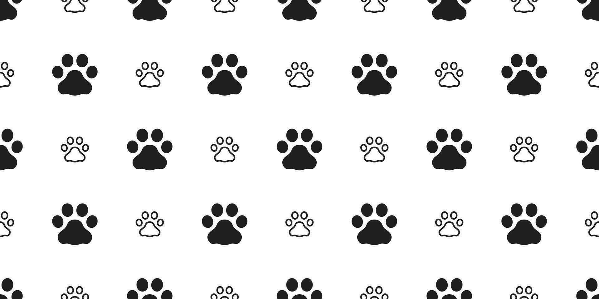 Dog Paw seamless pattern footprint vector pet cat scarf isolated cartoon repeat wallpaper tile background design