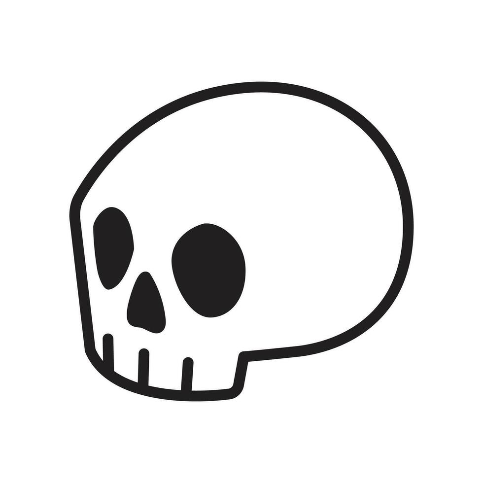 skull vector icon Halloween logo bone ghost character cartoon doodle illustration design