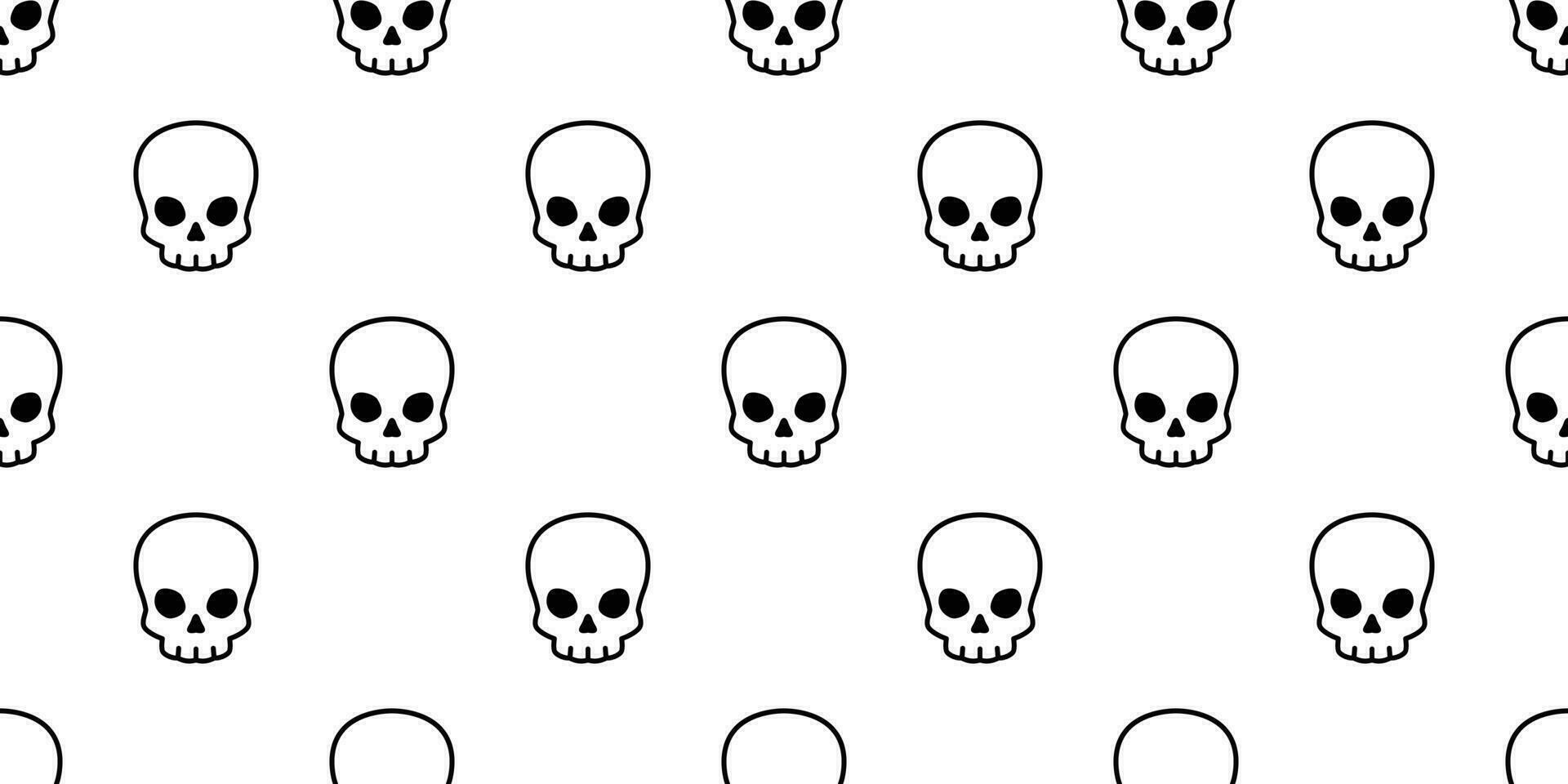 skull bone seamless pattern Halloween vector pirate icon scarf isolated cartoon repeat wallpaper tile background illustration doodle design