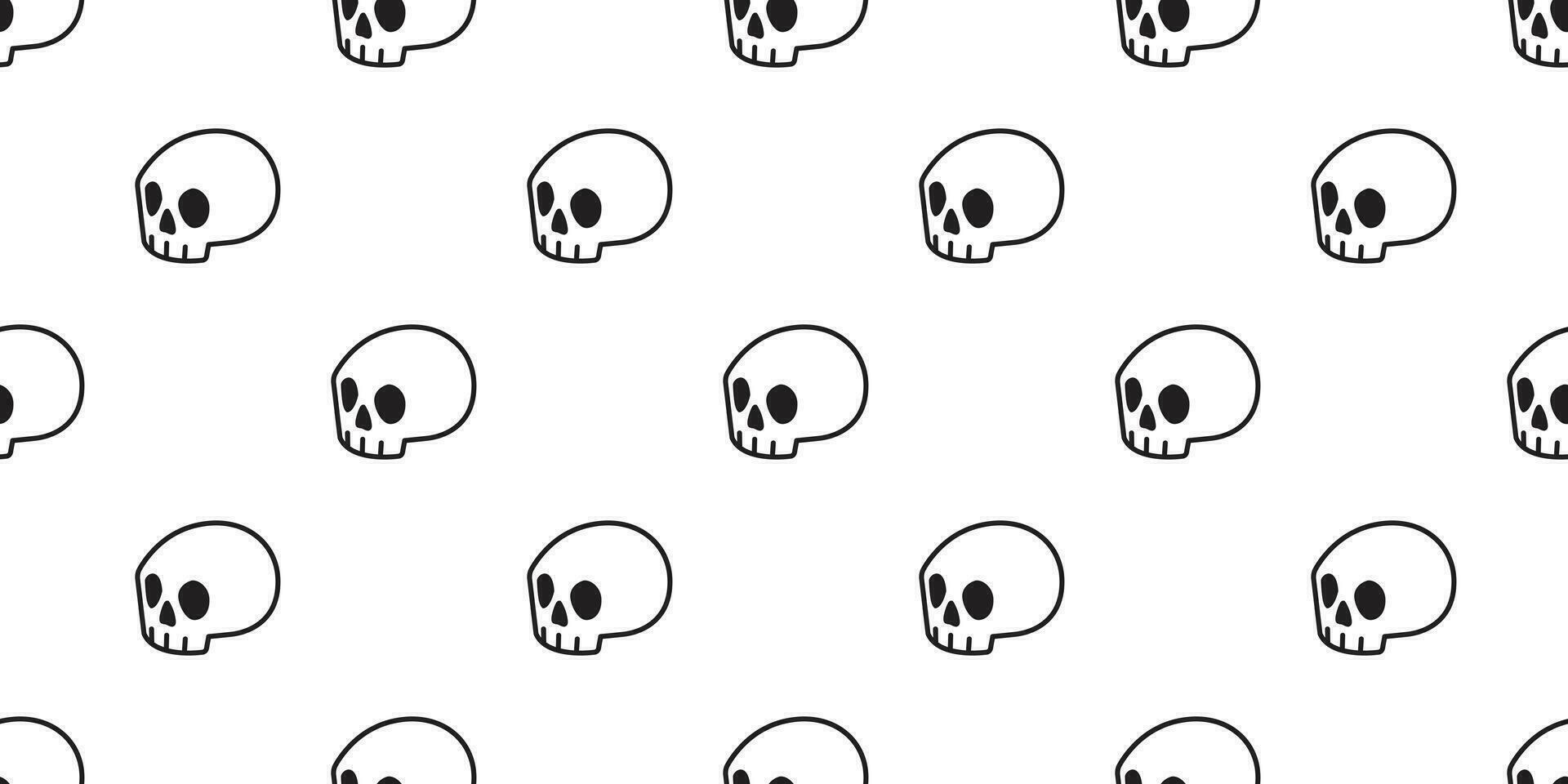 skull Halloween seamless pattern vector bone scarf isolated ghost repeat wallpaper tile background cartoon doodle illustration design