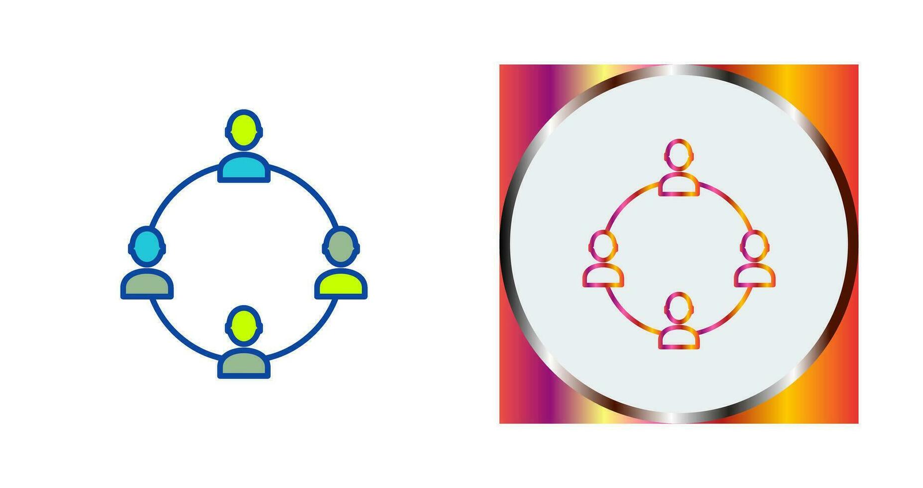 Unique Network Group Vector Icon