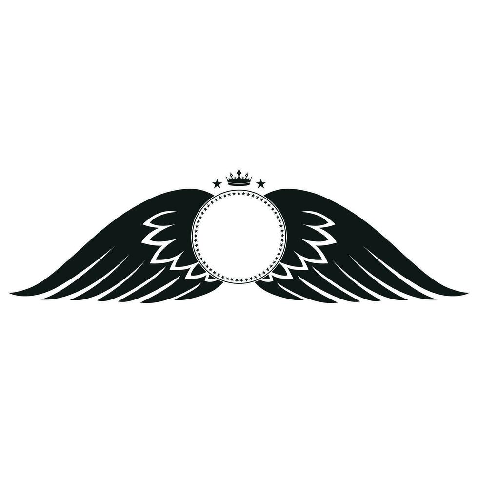 Illustration of a circle logo with wings vector