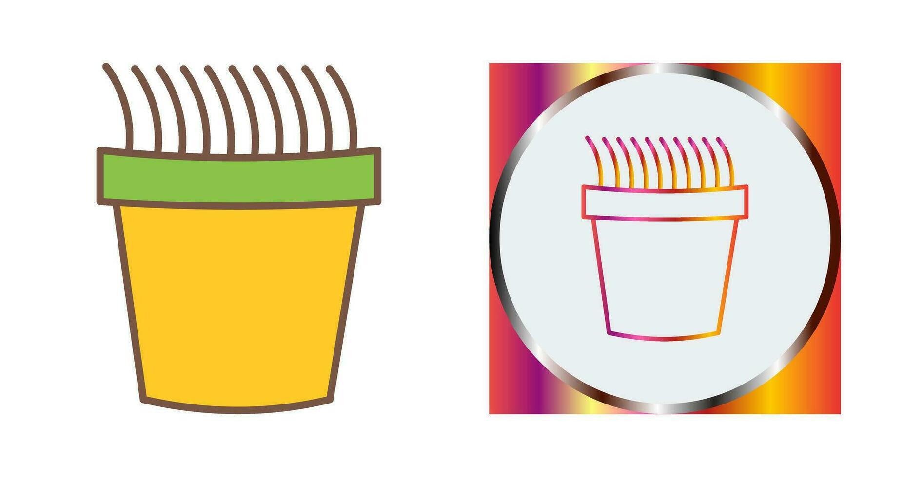 Grass Pot Vector Icon