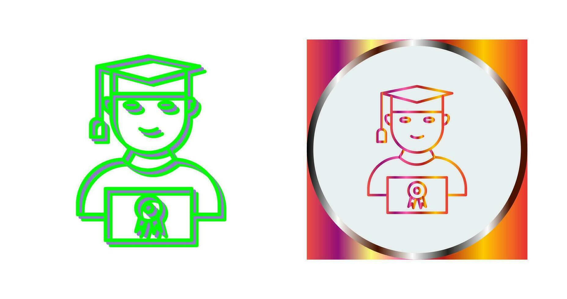 Unique Student Holding Degree Vector Icon