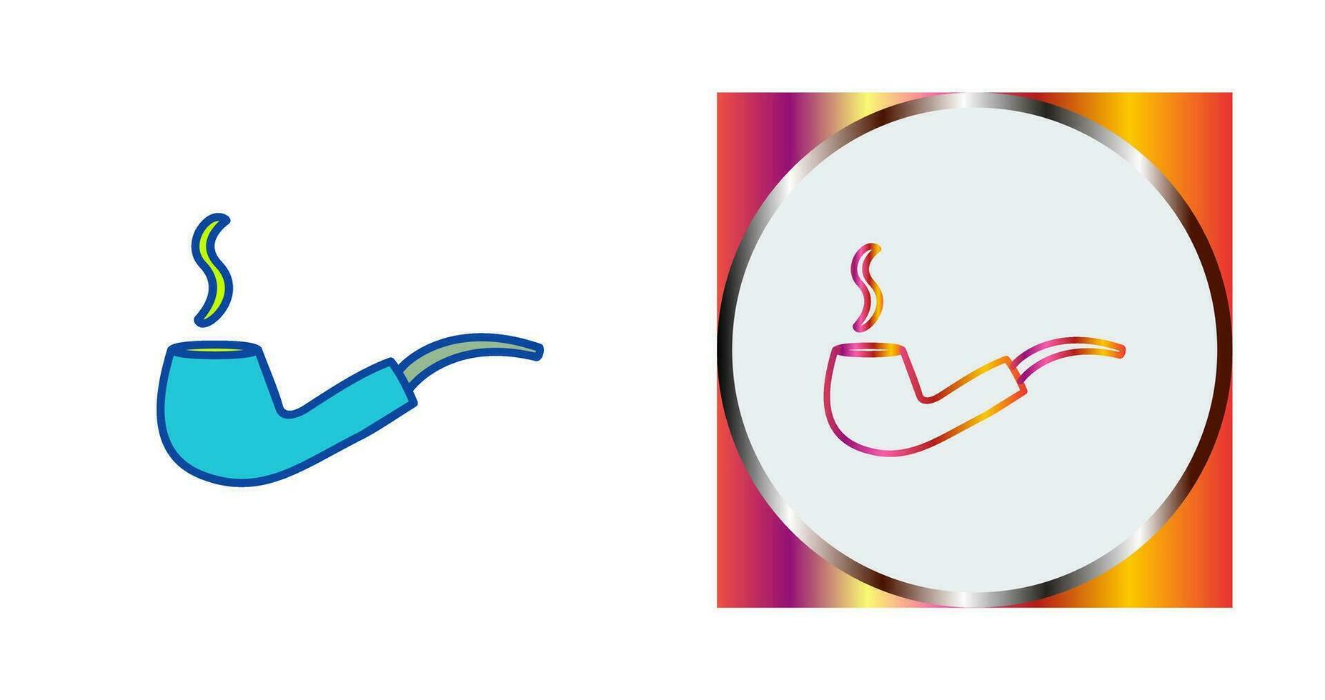 Unique Lit Smoking Pipe Vector Icon