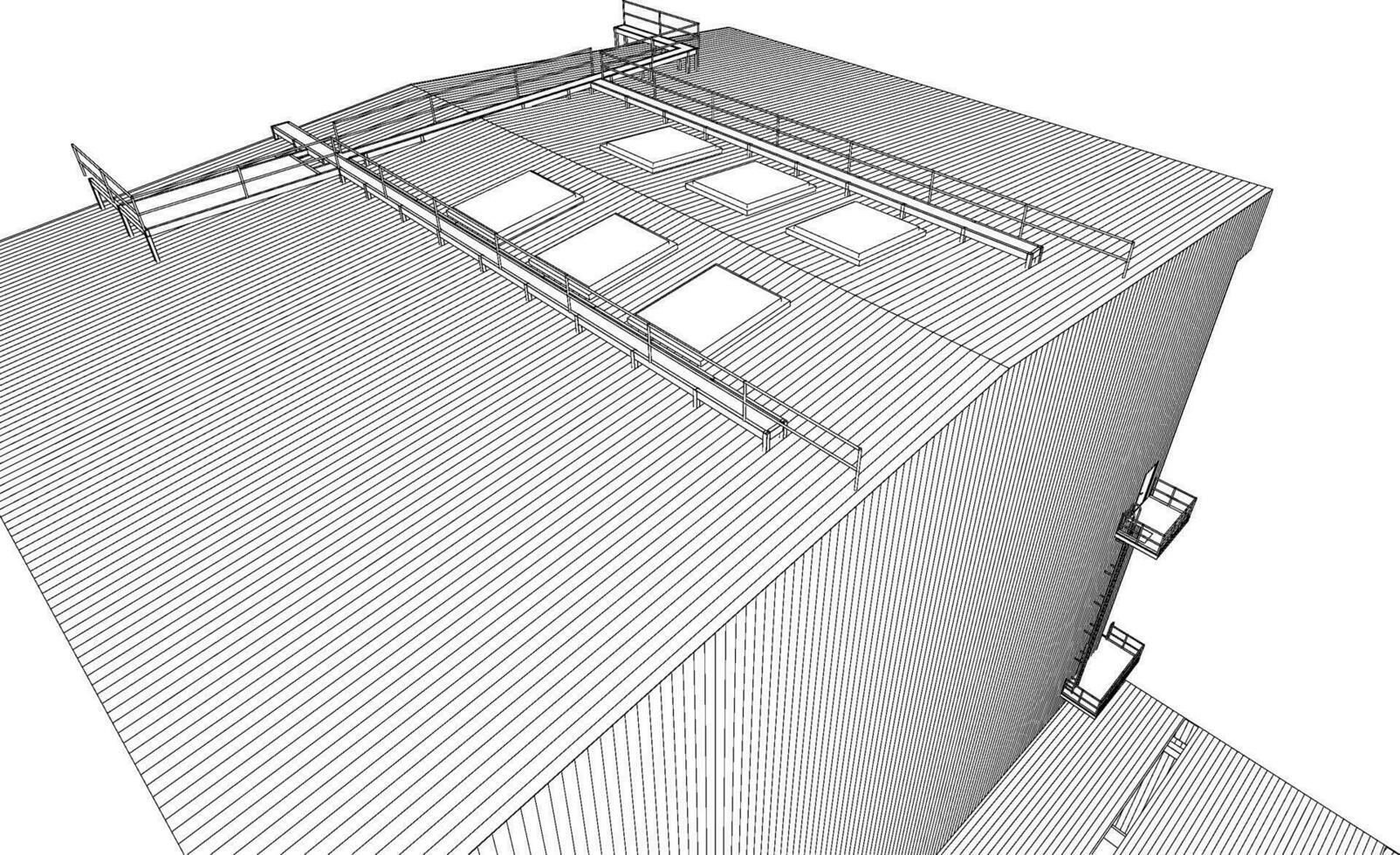 3d ilustración de industrial edificio vector