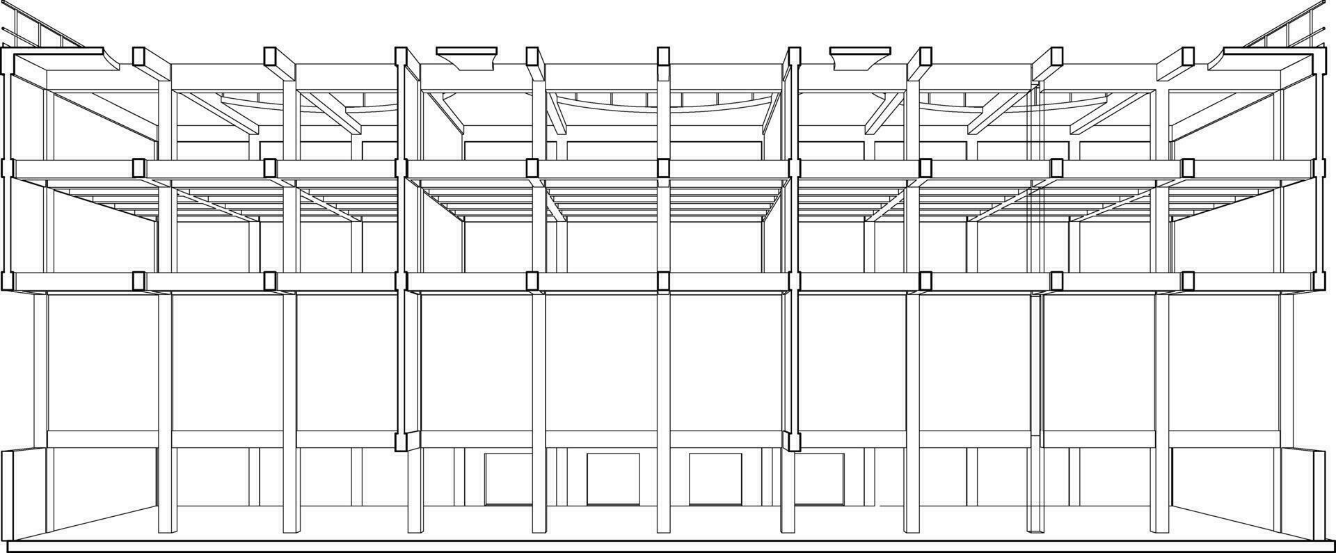 3d ilustración de industrial edificio vector