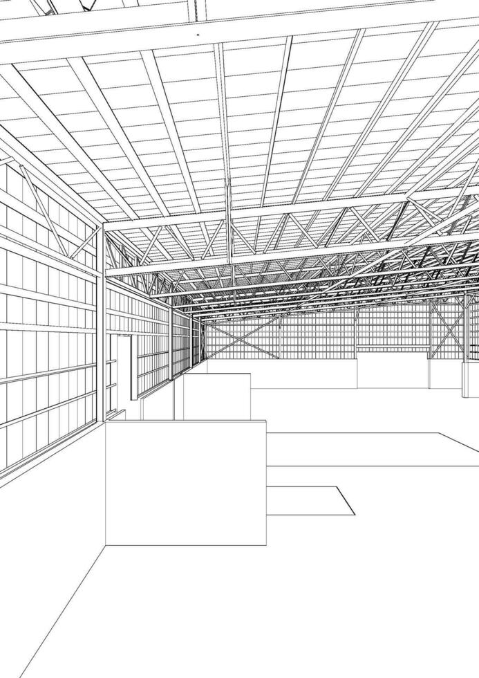 3d ilustración de edificio estructura vector