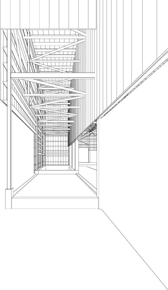 3d ilustración de edificio estructura vector