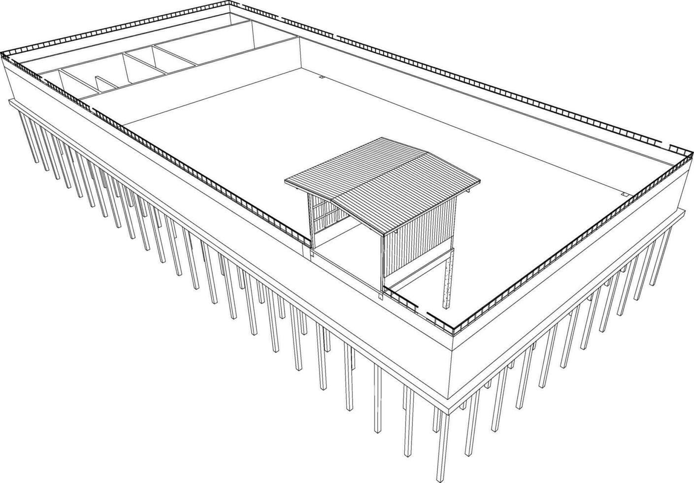 3D illustration of industrial building vector