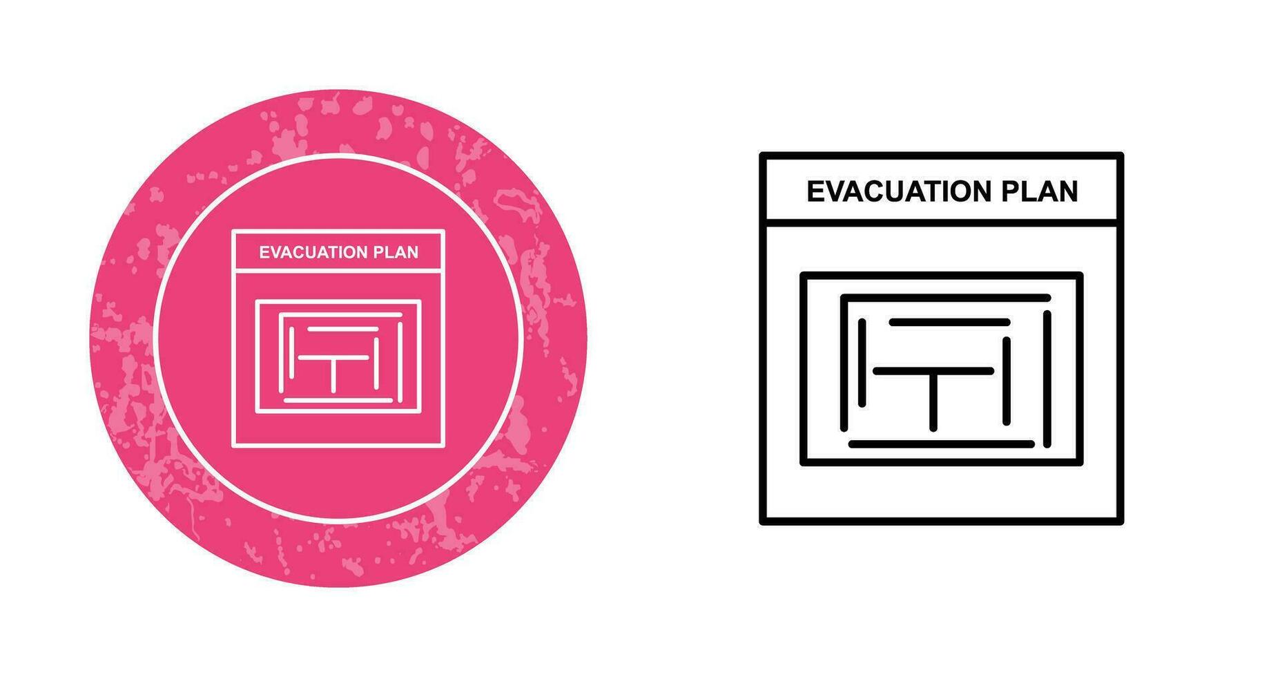 icono de vector de plan de evacuación