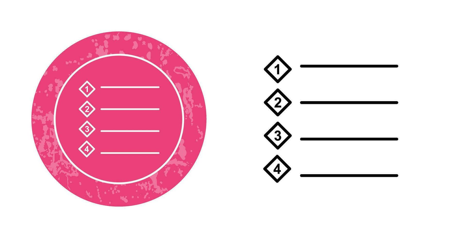 Unique Numbered list Vector Icon