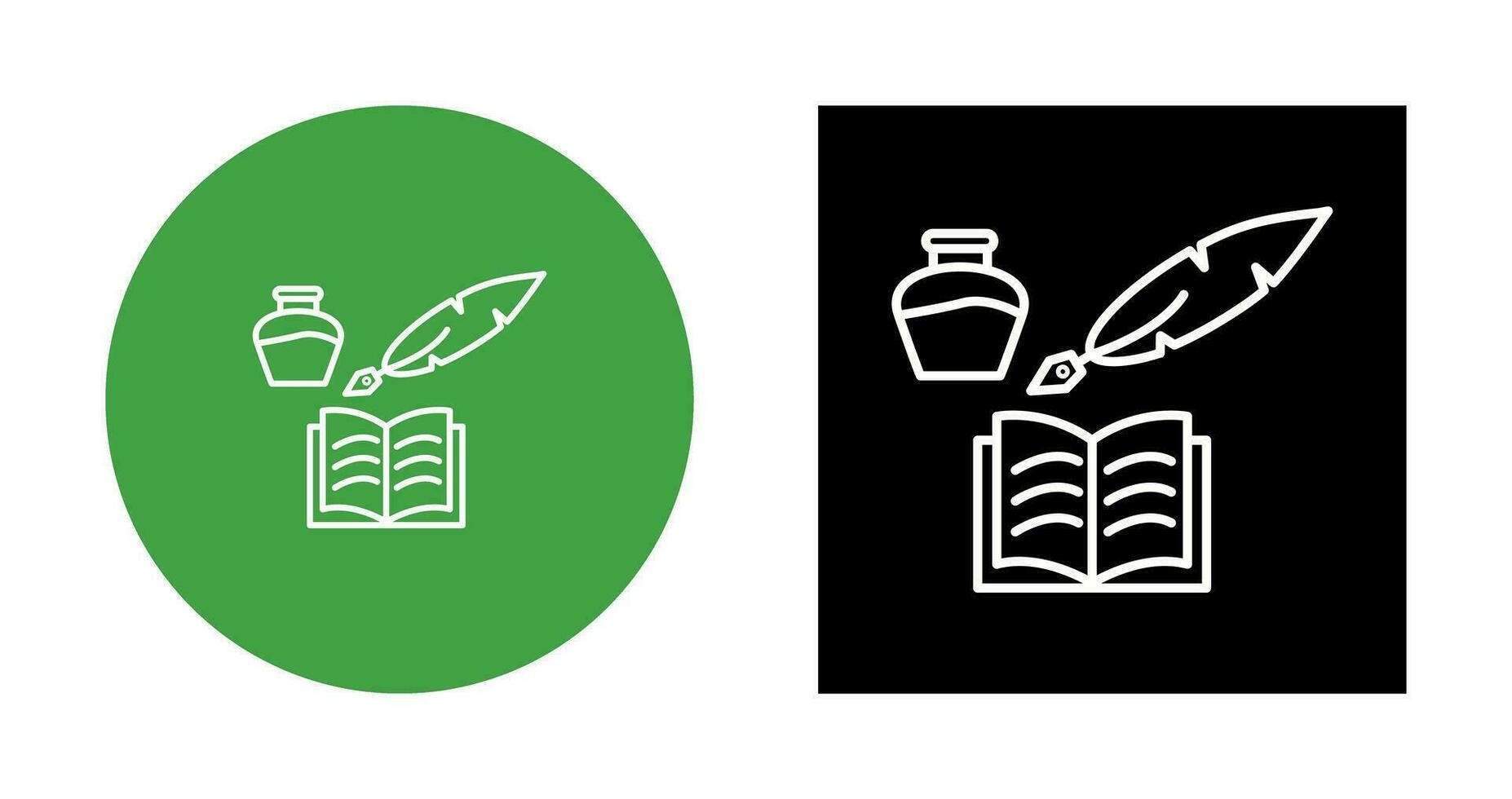 Unique Quill and Book Vector Icon