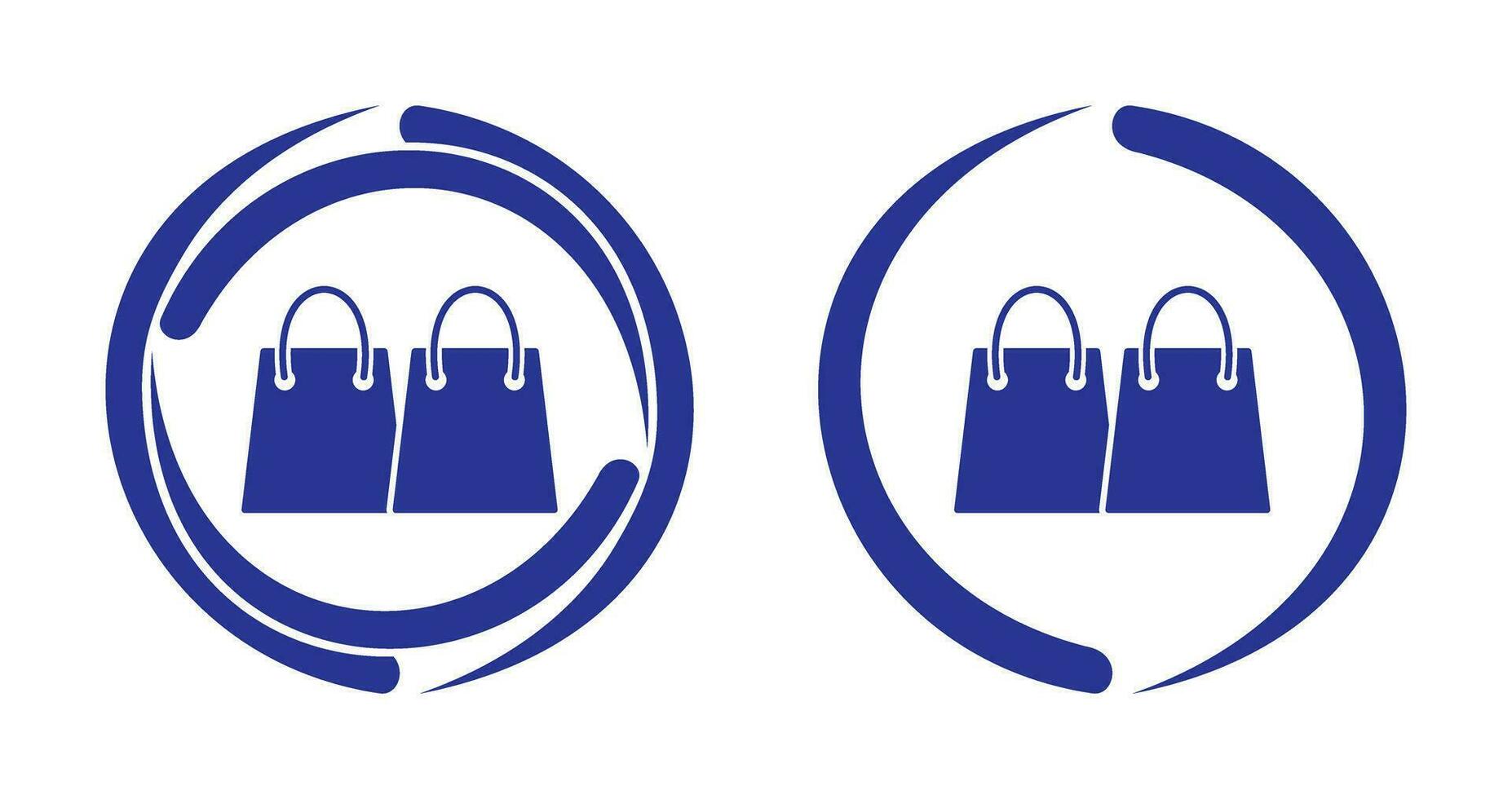 icono de vector de bolsas de compras únicas