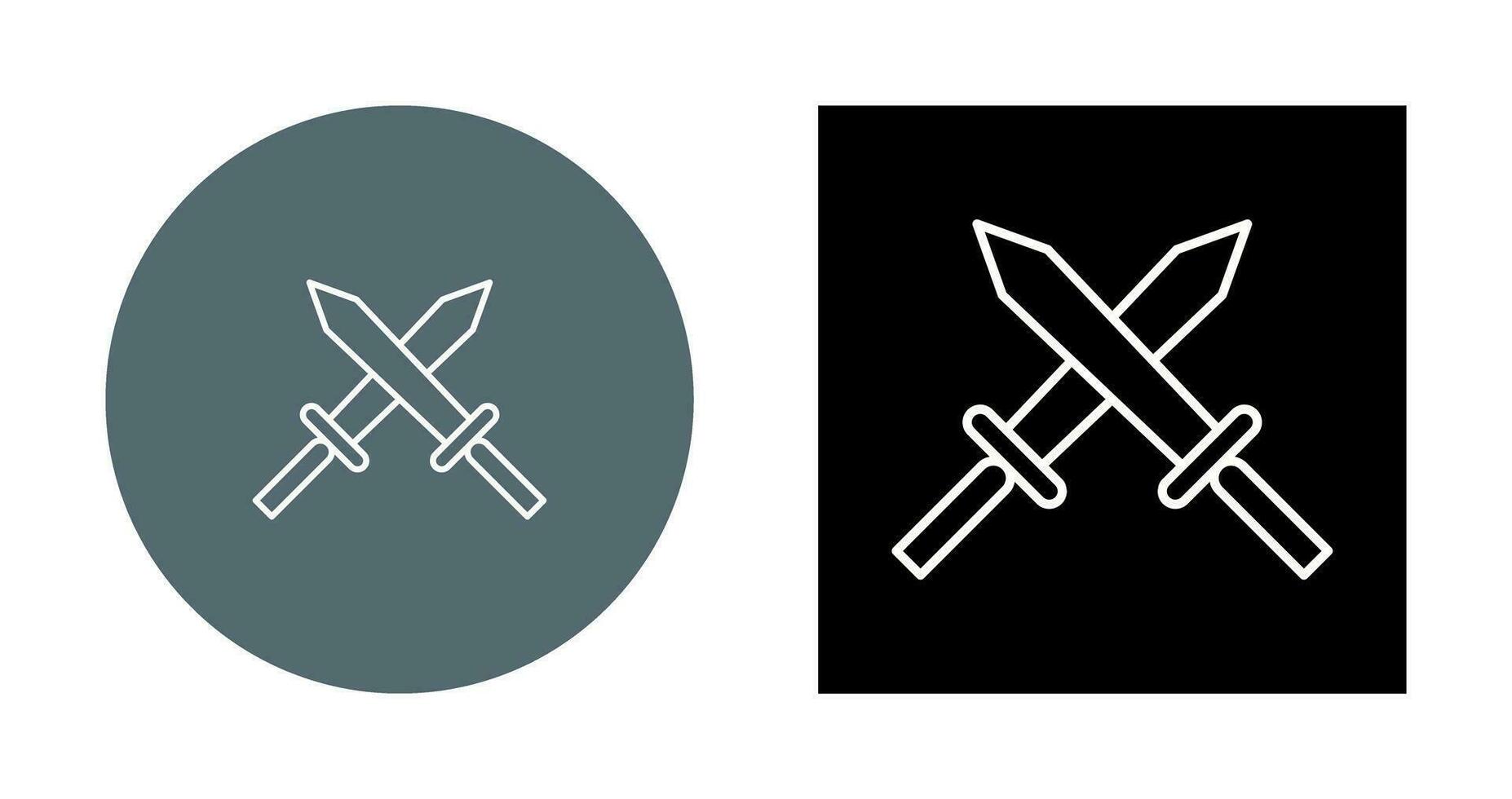 Unique Two Swords Vector Icon