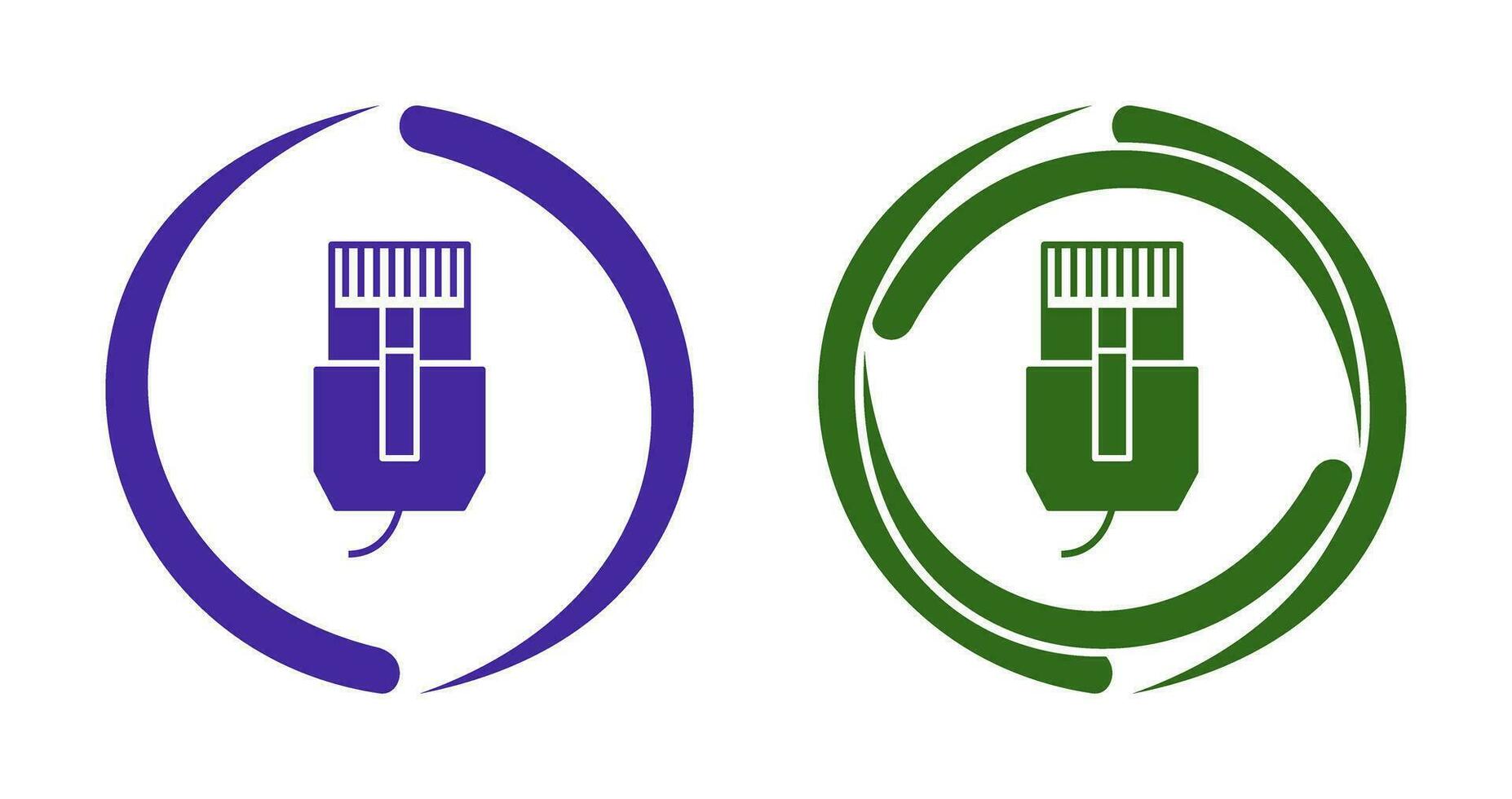 icono de vector de cable de internet único