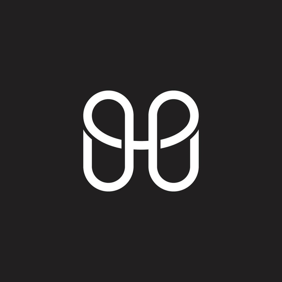 letter he simple overlap geometric logo vector
