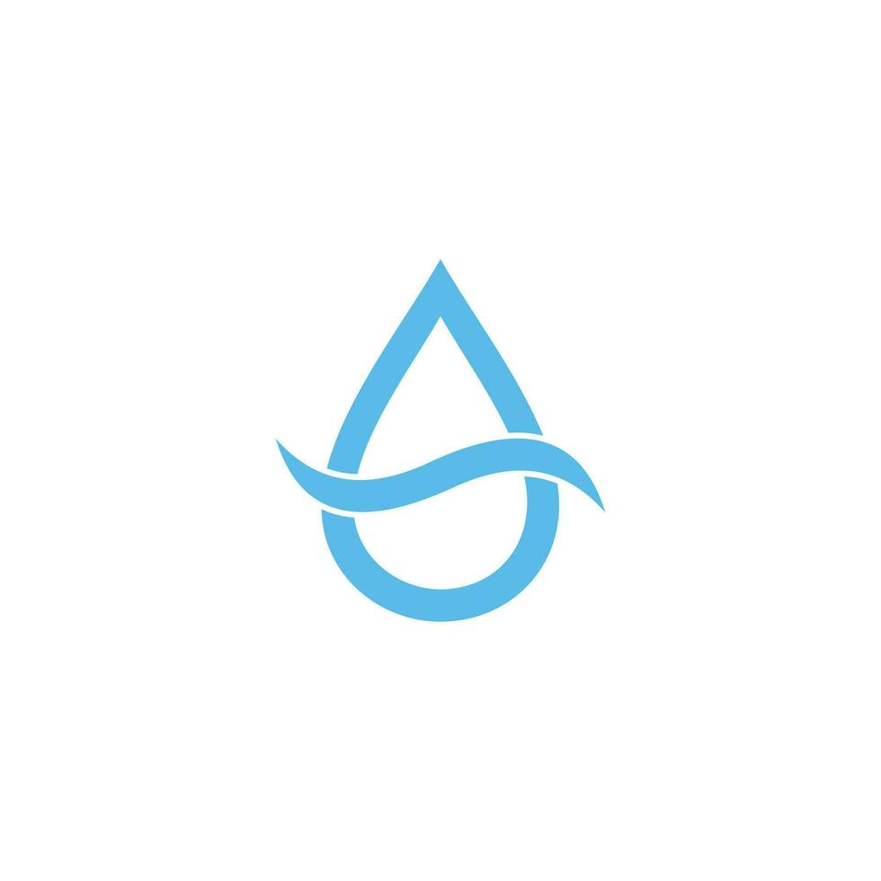 drop water wavy simple line symbol vector