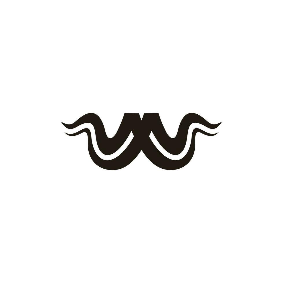 letter m abstract hair mustache symbol vector