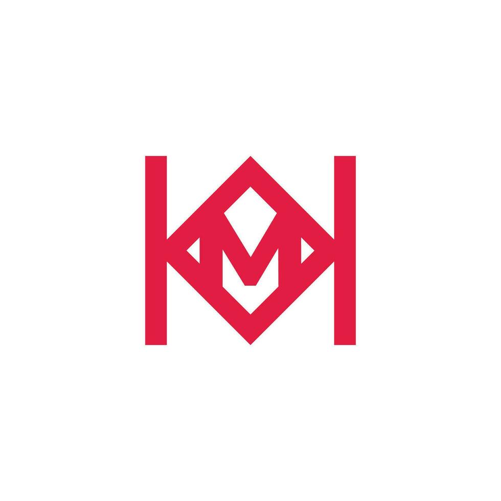 letter hm linked geometric line logo vector