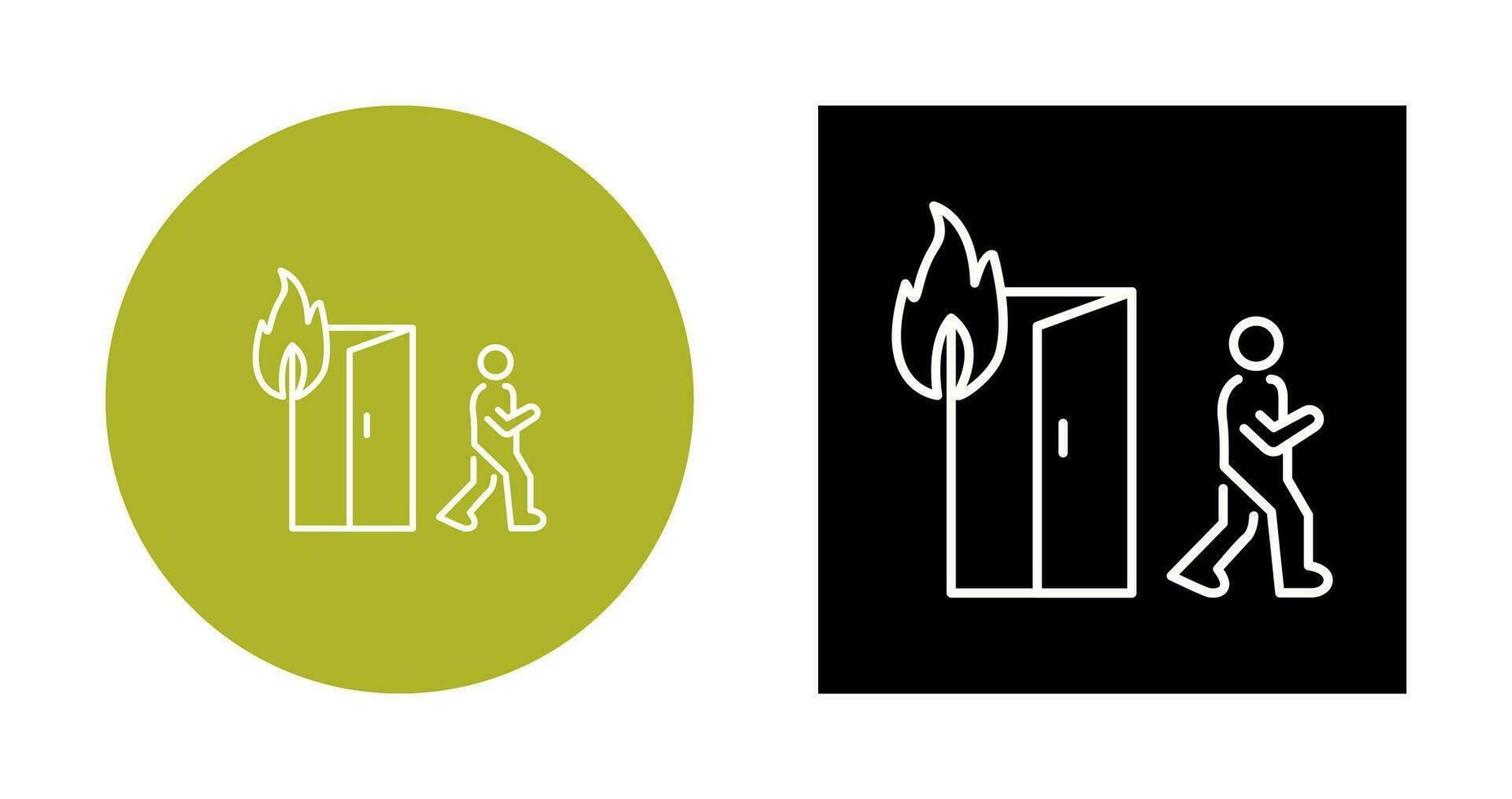 Unique Running from Fire Vector Icon