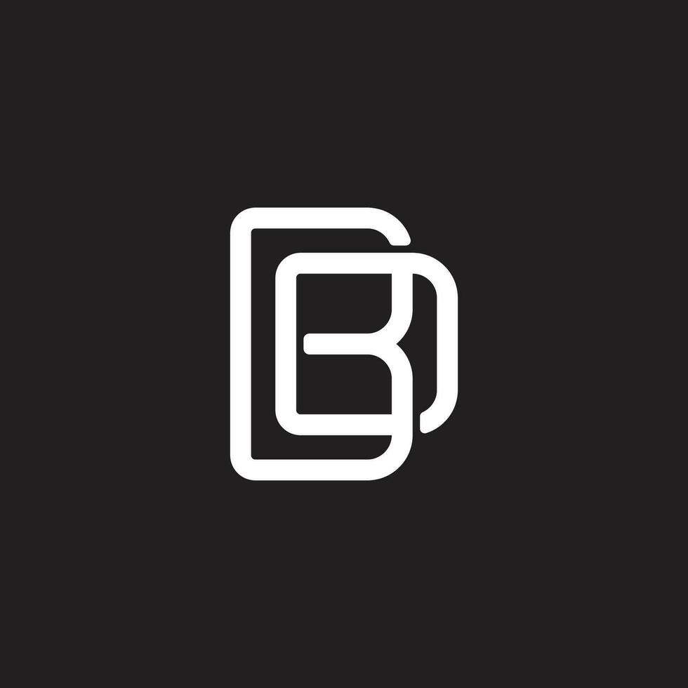 letter bd simple overlapping geometric line logo vector