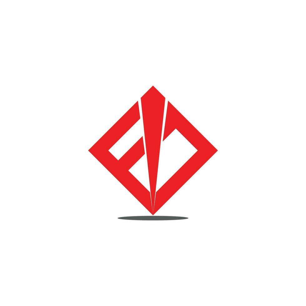 letra fj rebanada flecha movimiento logo vector