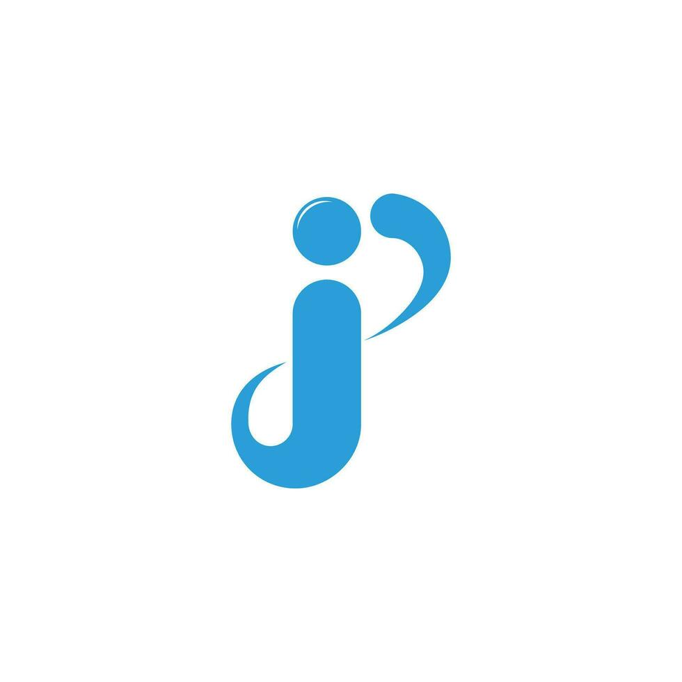letter jp simple curves swoosh motion logo vector