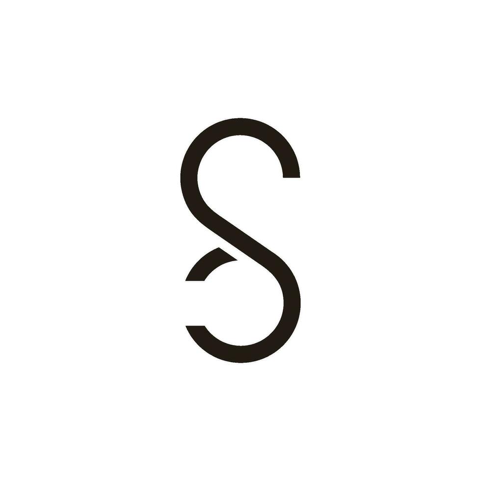 resumen letra Dakota del Sur sencillo geométrico lazo línea diseño símbolo logo vector