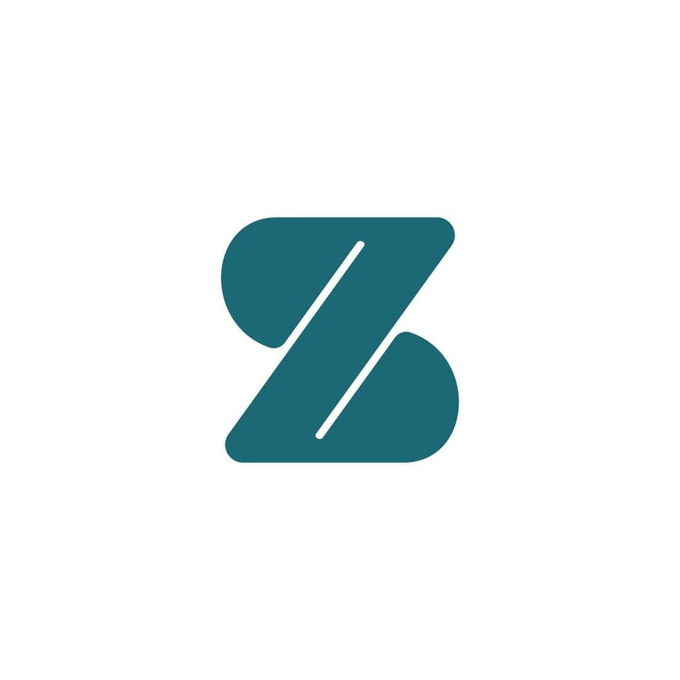 letter z curve geometric simple logo vector