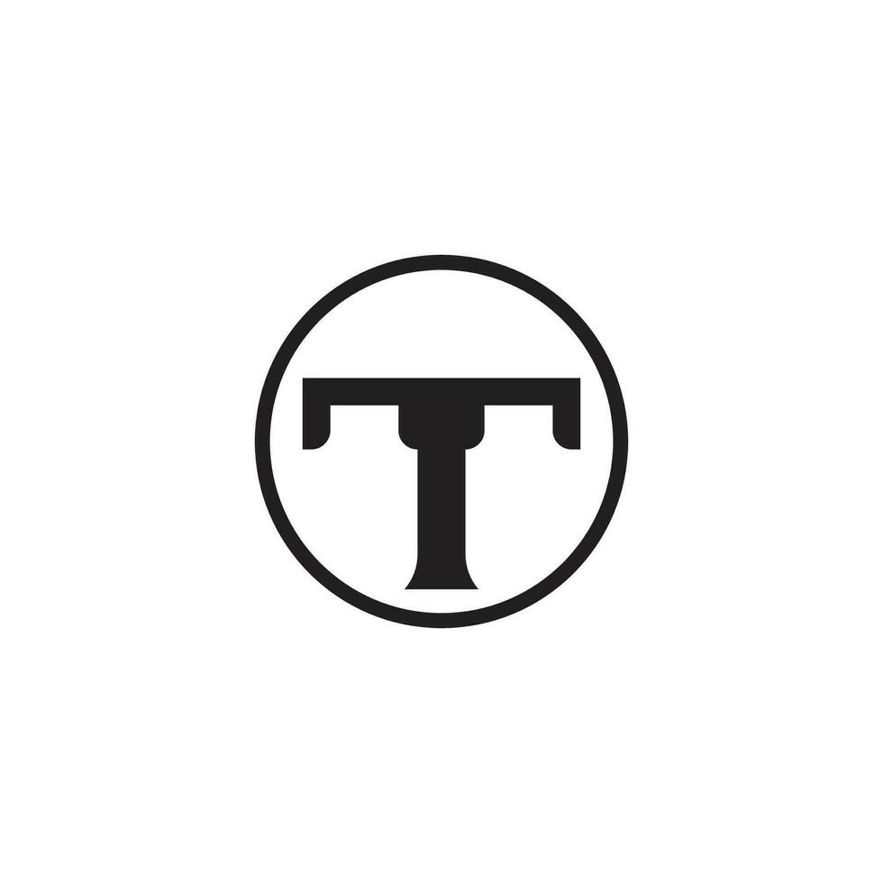 letter t pole post building symbol logo vector