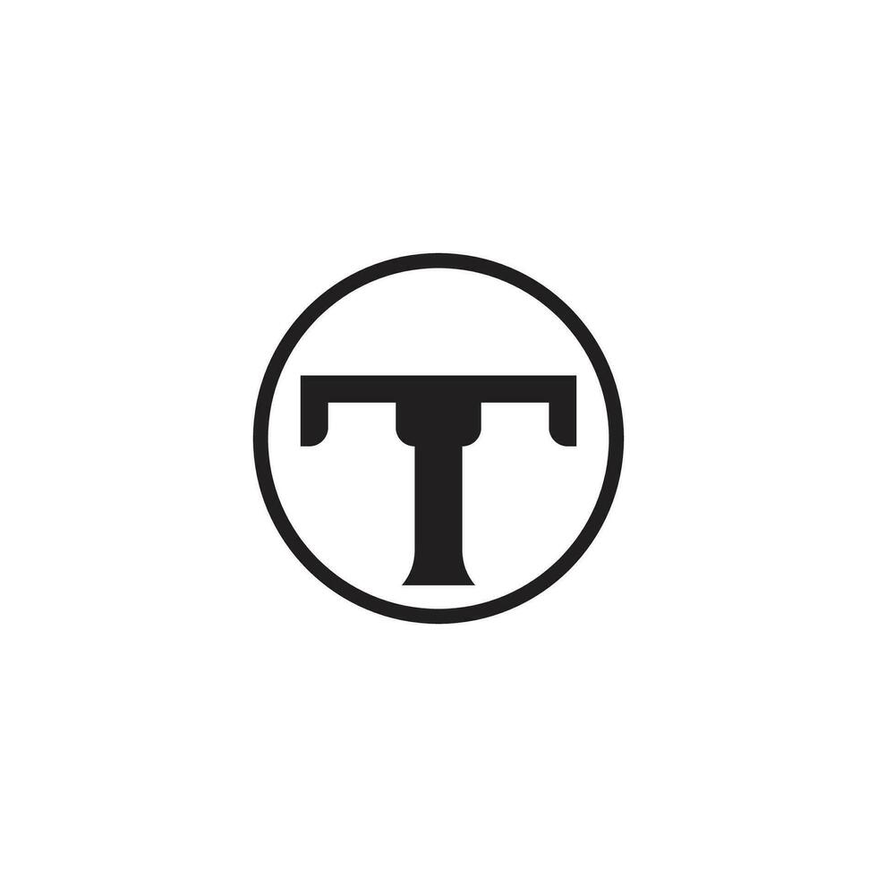 letter t pole post building symbol logo vector