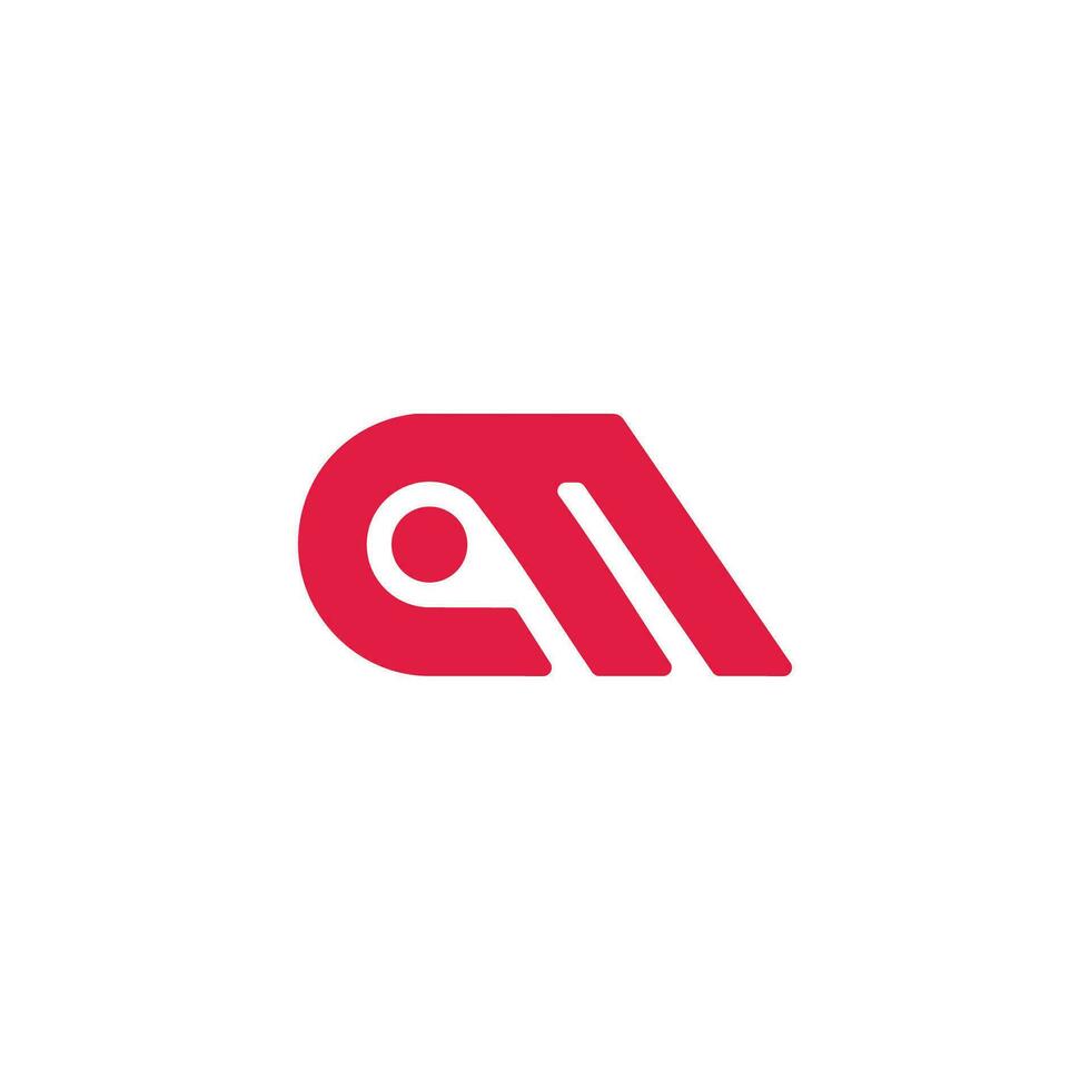 abstract letter am simple geometric line logo vector