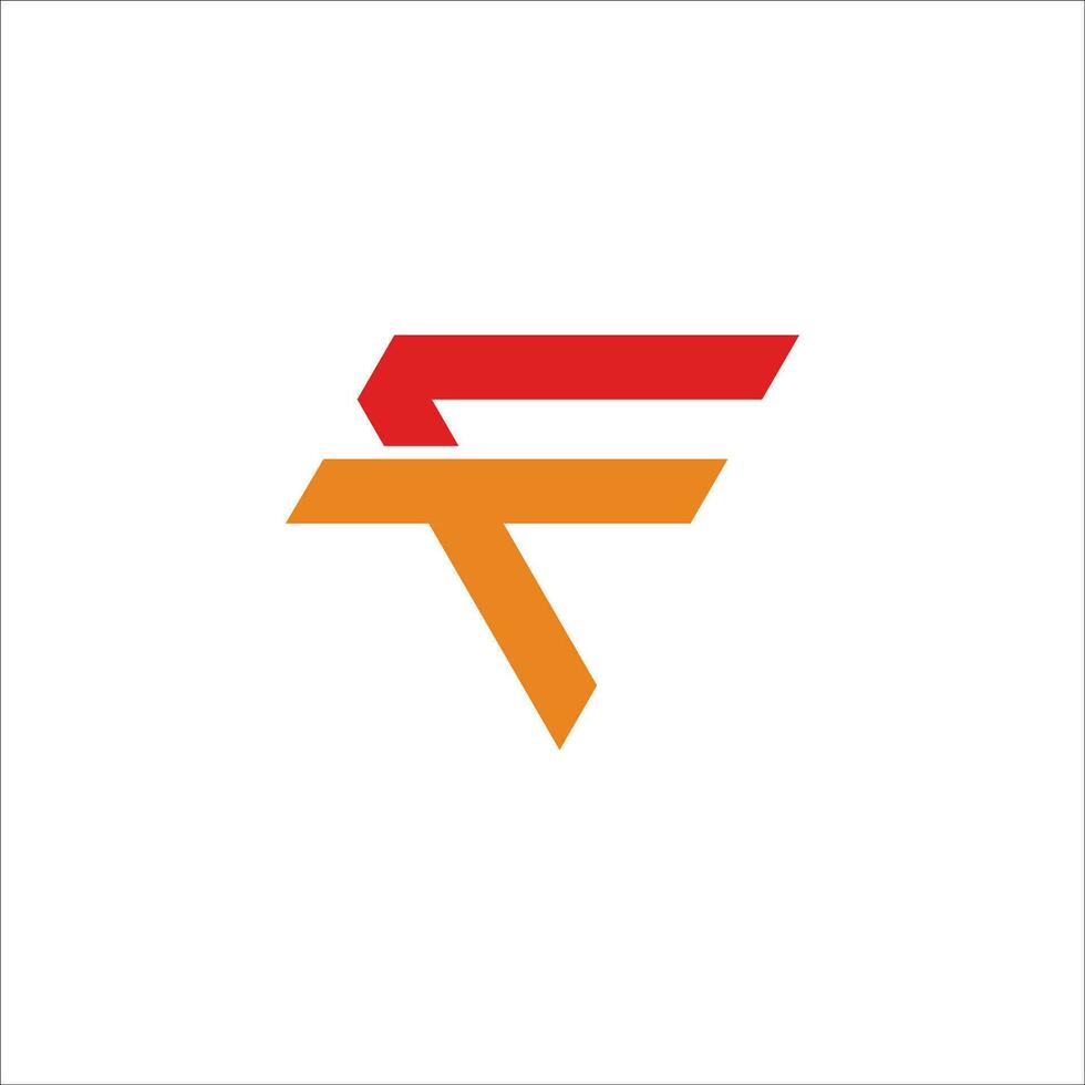 abstract letter ft triangle arrow geometric line logo vector