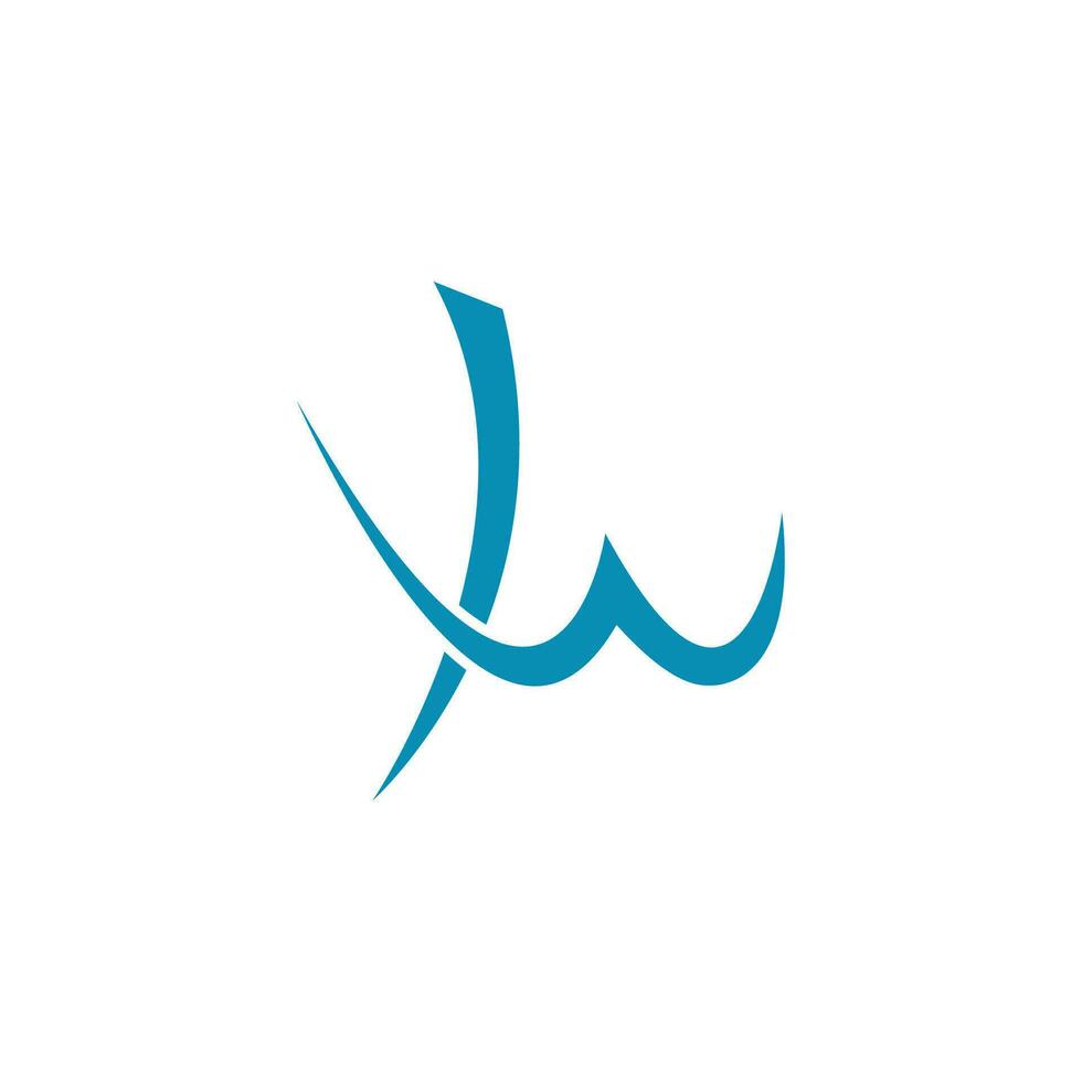 letter lw simple abstract curves line logo vector