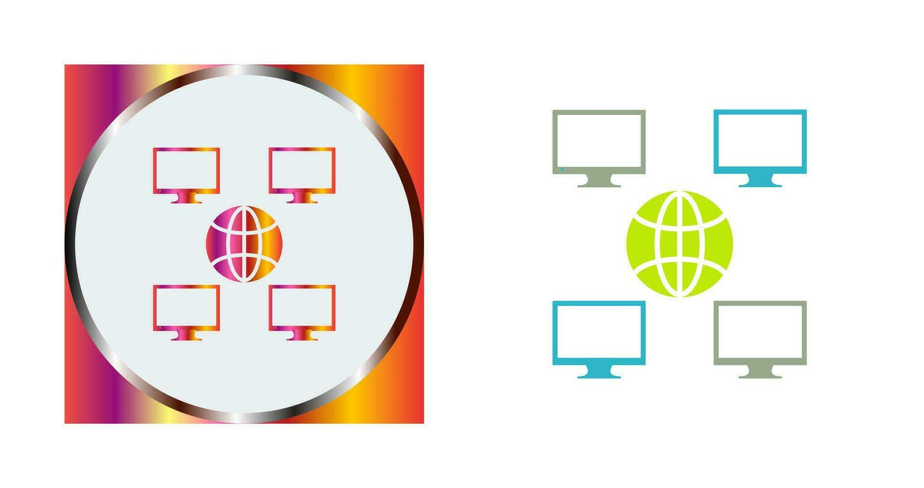 Unique Company Network Vector Icon