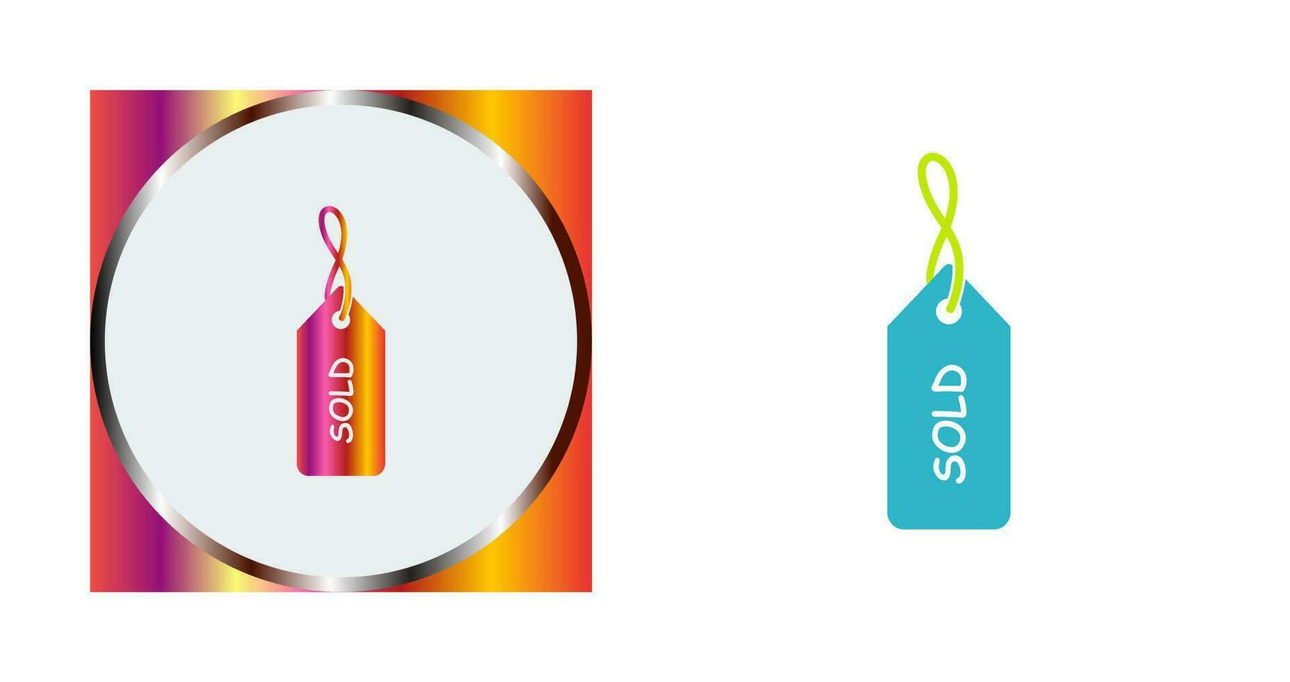 Unique Sold Tag Vector Icon