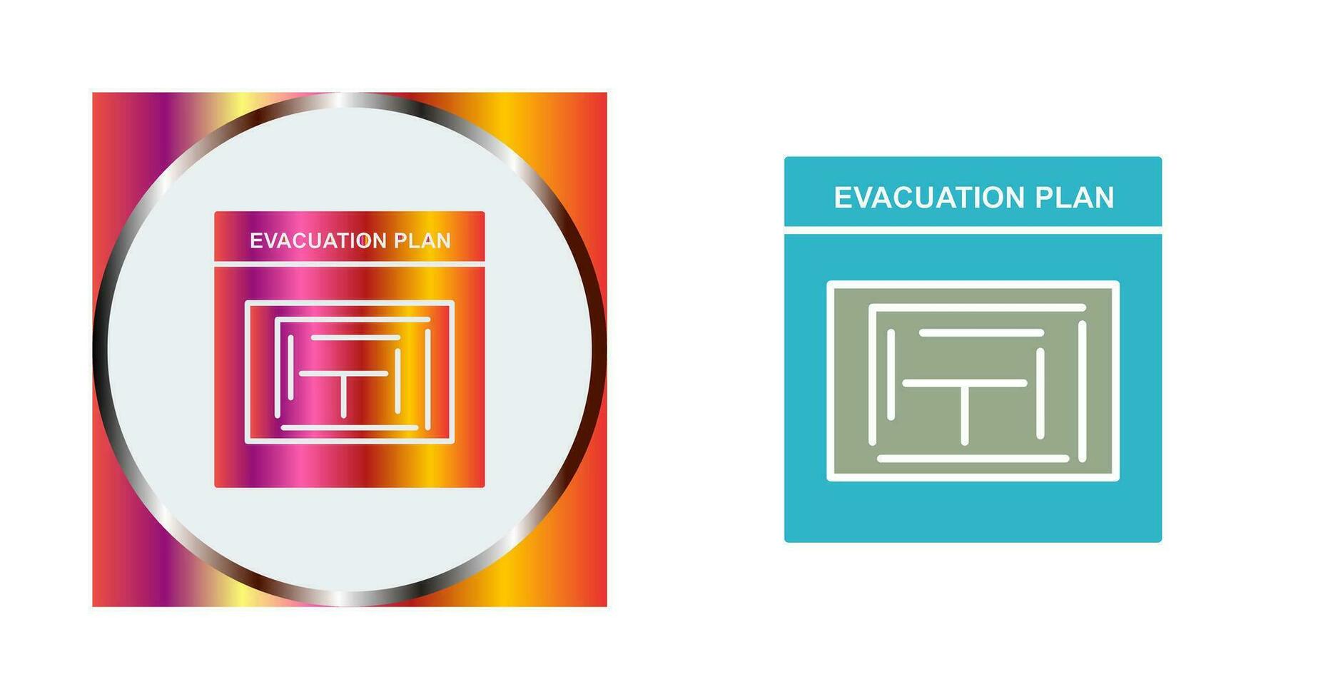 icono de vector de plan de evacuación