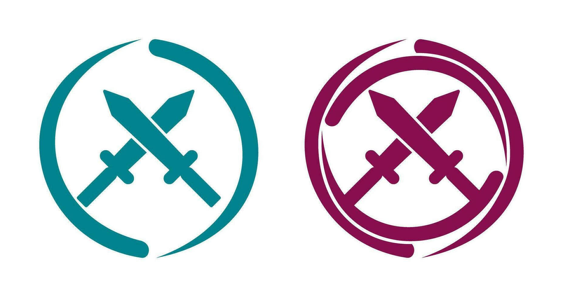 Unique Two Swords Vector Icon