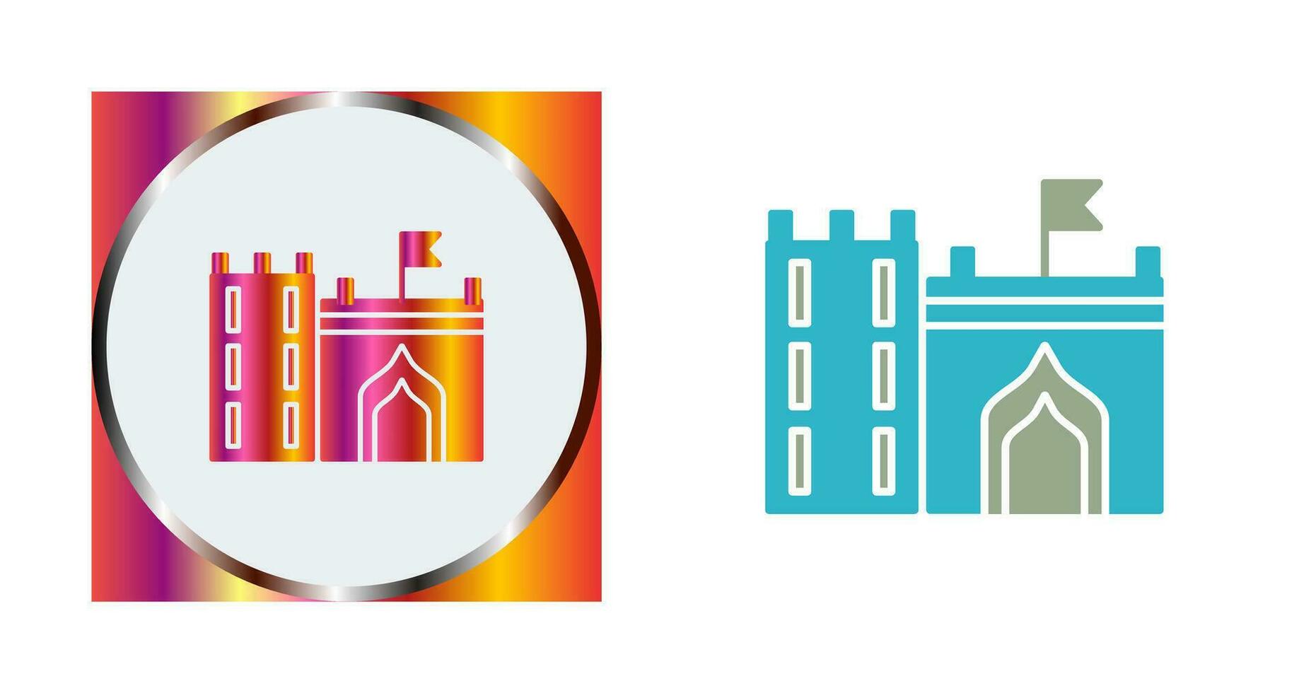 Castle with Flag Vector Icon