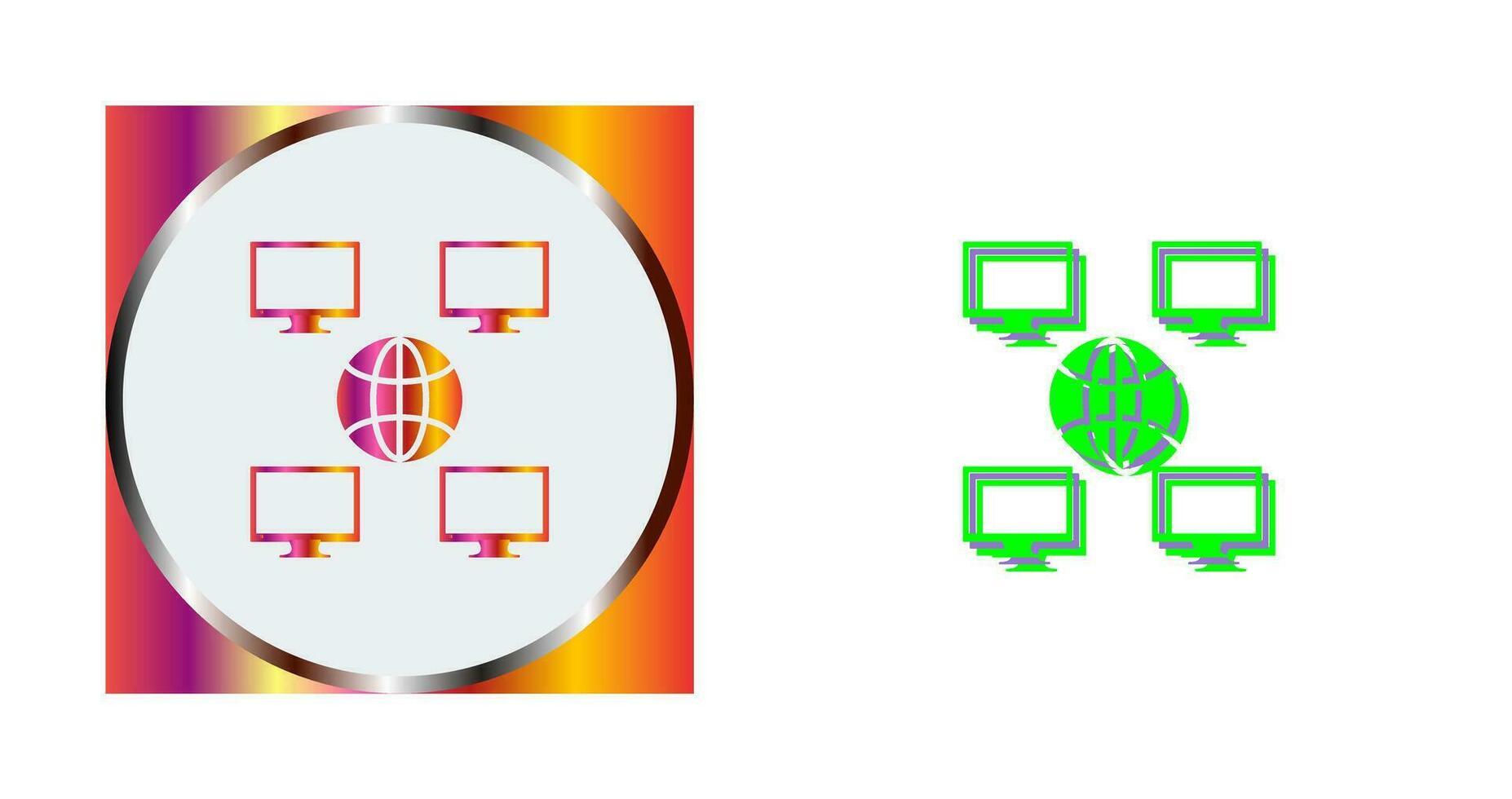 Unique Company Network Vector Icon