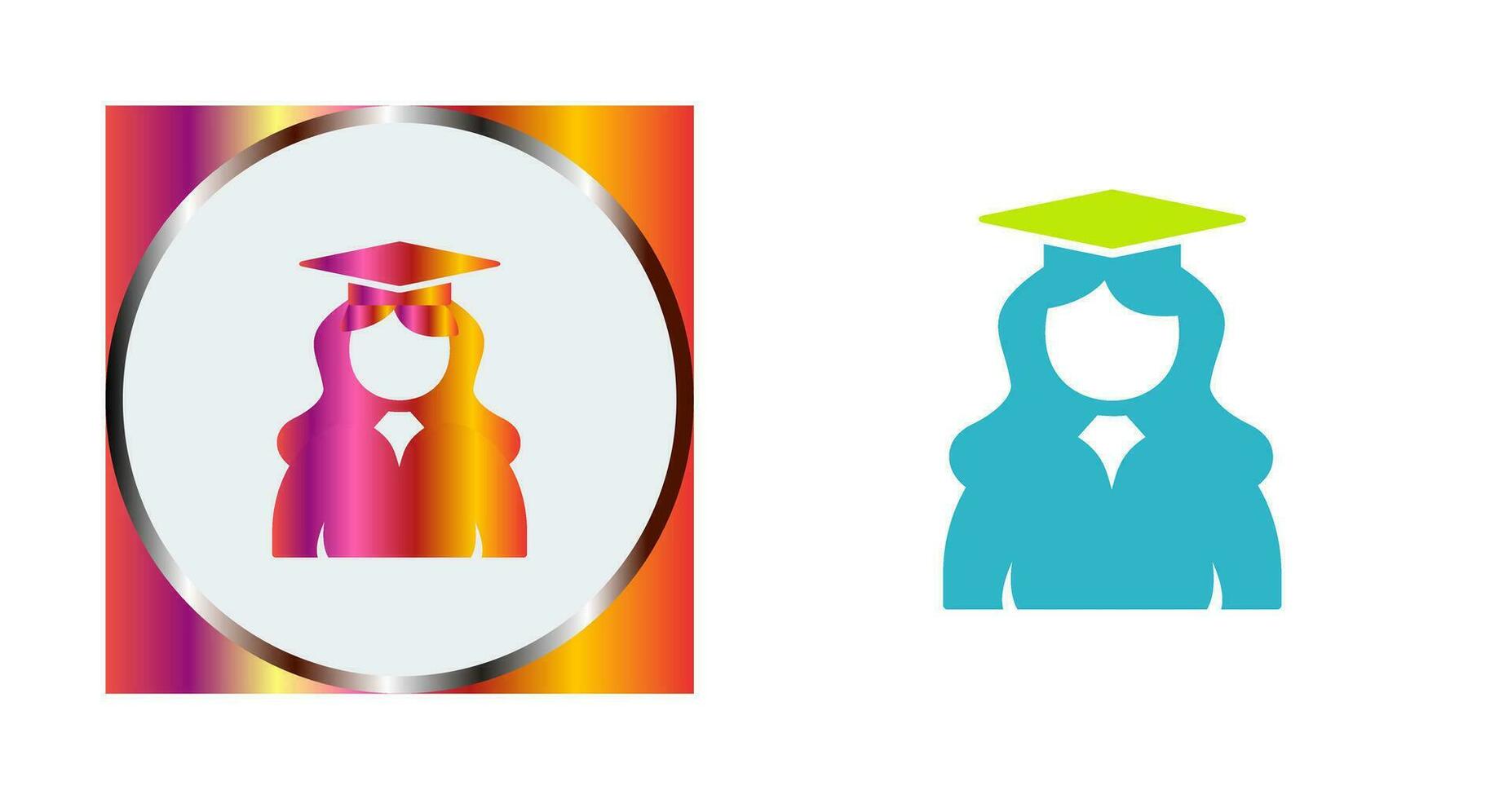 Unique Female Graduate Vector Icon