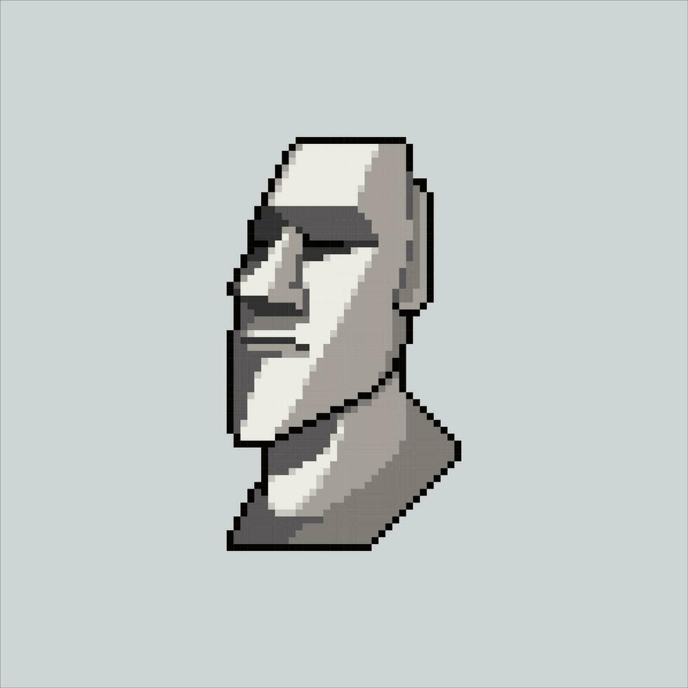 Moai Pixel Art 32 Bit: vetor stock (livre de direitos) 2192037039